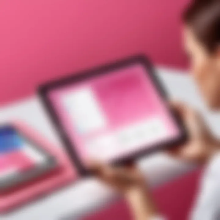 User experience demonstration of the Samsung Galaxy Tab Pink Edition in action