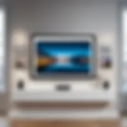 Elegant display of artwork on a stylish picture ledge