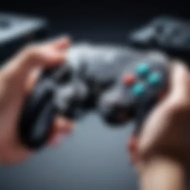 Gamer experiencing gameplay using the GameCube controller