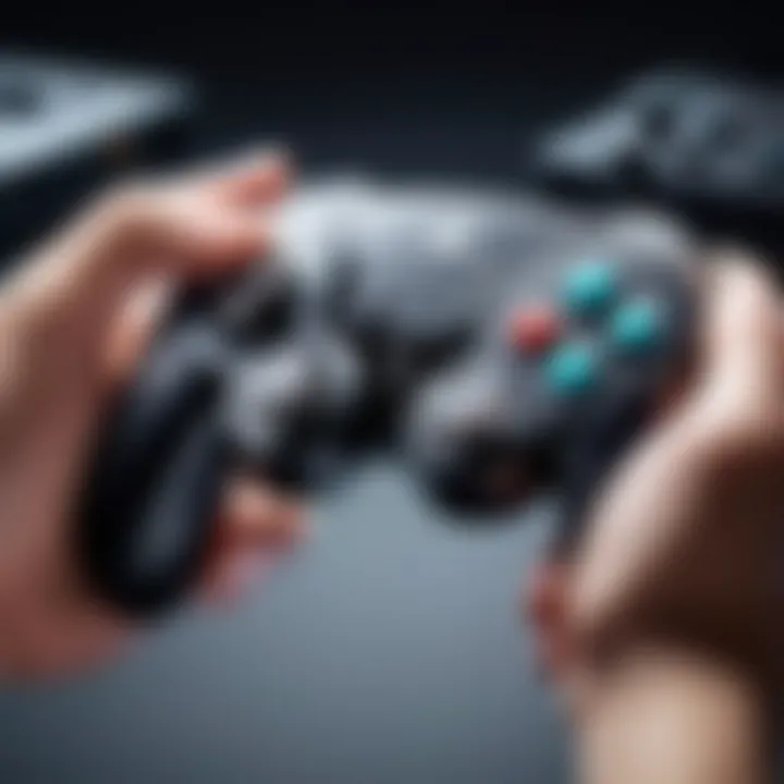 Gamer experiencing gameplay using the GameCube controller