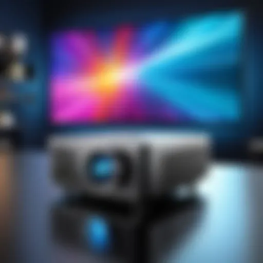 Innovative mobile projector showcasing vibrant visuals