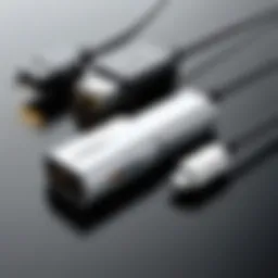 Visual representation of a universal laptop charger with multiple connectors