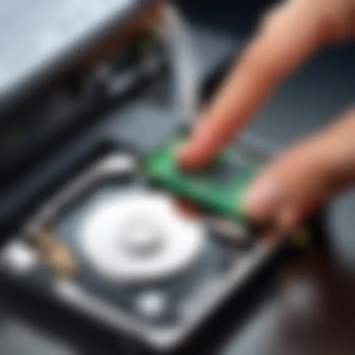 User connecting a WD portable hard drive to a computer