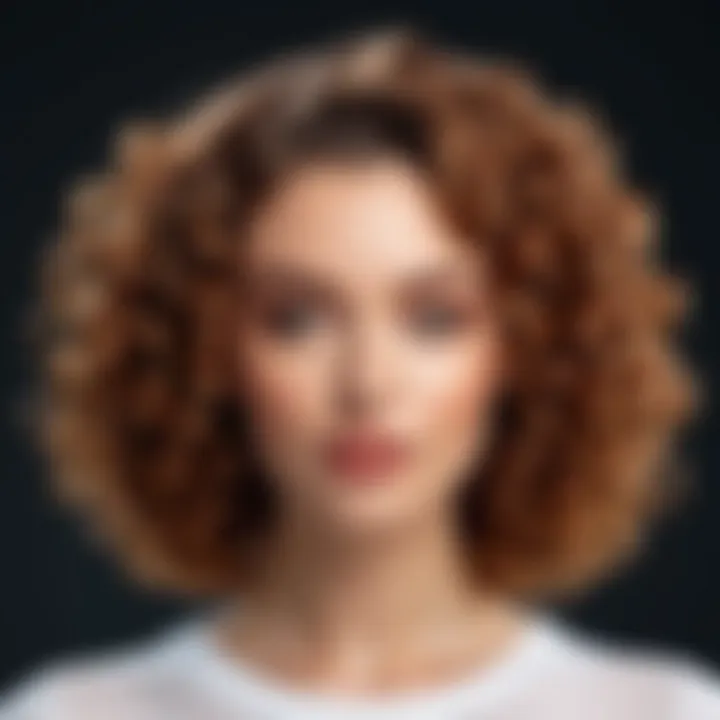 Close-up of stylish curls created by the curler