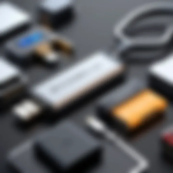 USB Type-C SD card reader with different memory cards