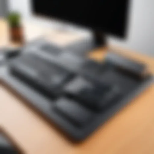 Ergonomic keyboard tray setup enhancing workspace comfort