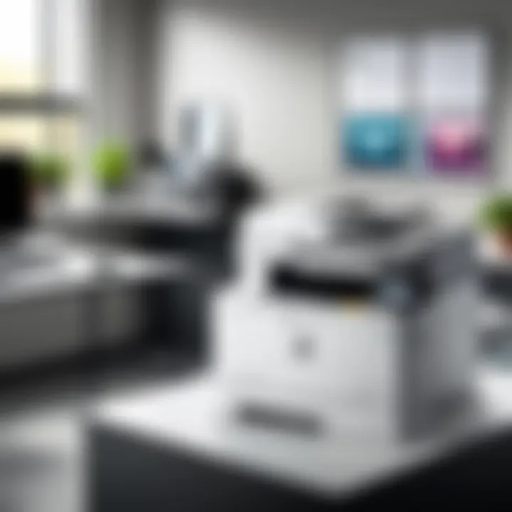 HP Color LaserJet printer in an office environment