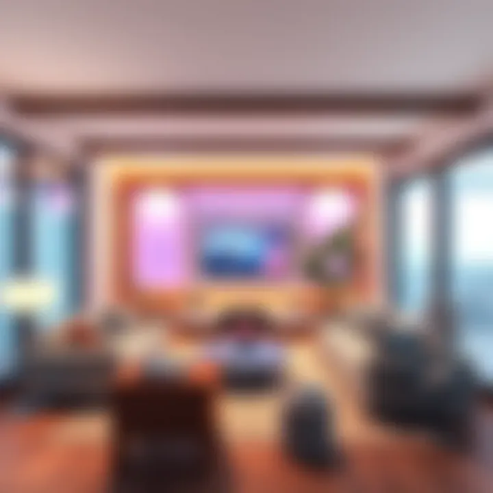 Innovative hue retrofit lighting in a modern living room