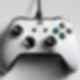 Close-up view of the Xbox Wired USB Controller showcasing its ergonomic design and button layout