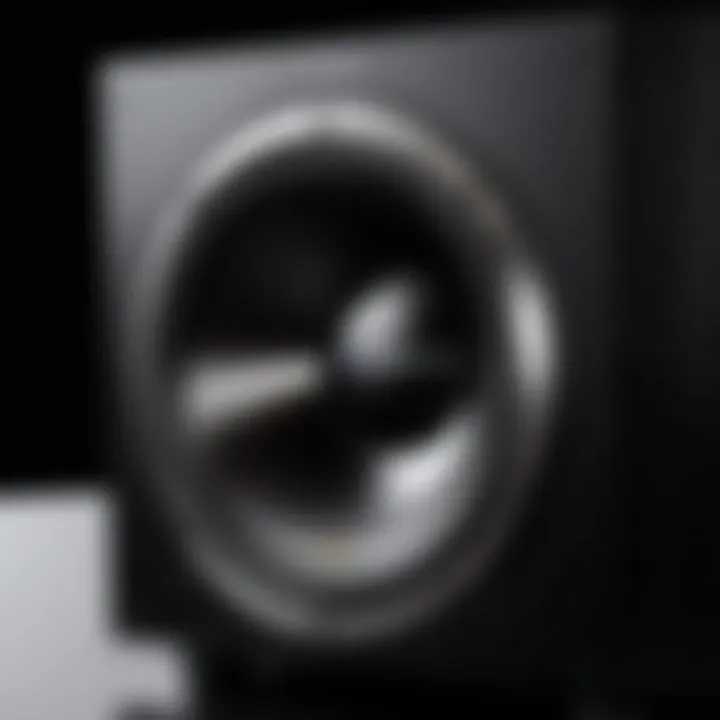 Aesthetic design of the Infinity self-powered subwoofer highlighting its finish and build quality