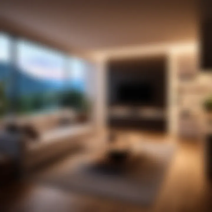 Smart home setup showcasing LED strips in various settings