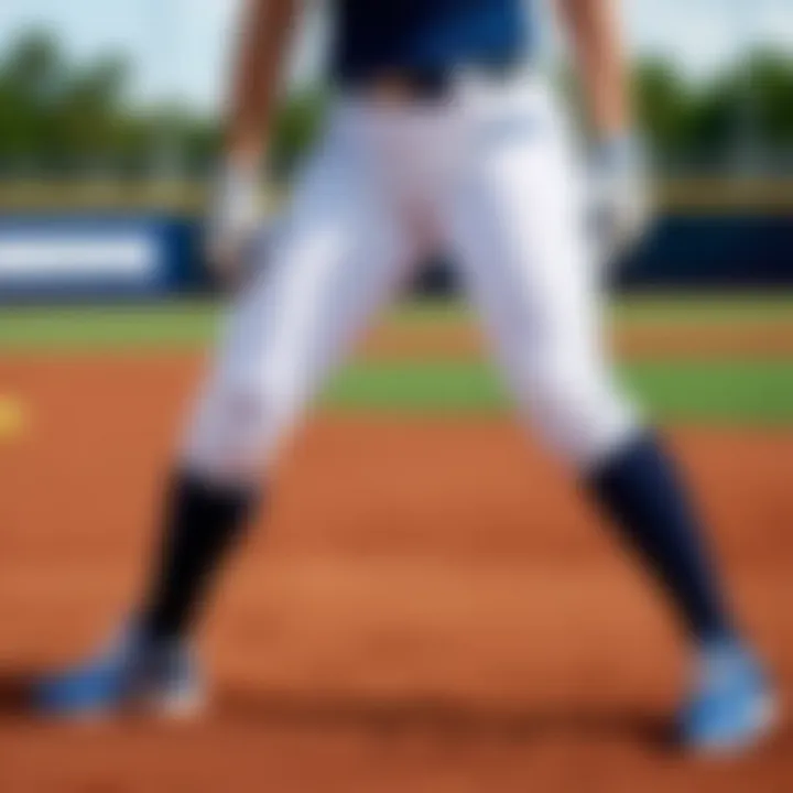 Athlete wearing Intensity Brand softball pants during a game.