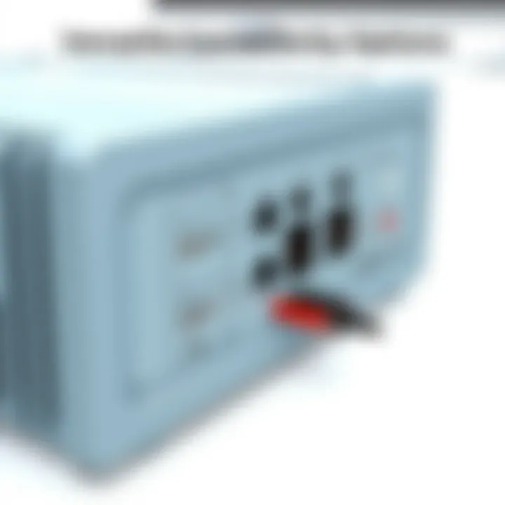 Detailed view of the connectivity ports on the Kanto PS200 for versatile setups