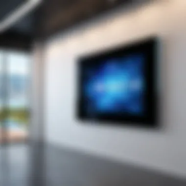 Digital Wall Frame Enhancing Corporate Branding A digital wall frame used in a corporate office showcasing branding and visuals.