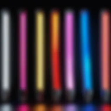 A range of LED flow lights in various designs and colors, demonstrating versatility.