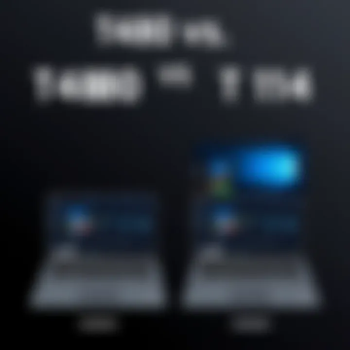 Side-by-side comparison of Lenovo T480 and T14