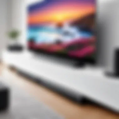 Sleek Design of the LG Atmos Soundbar LG Atmos Soundbar showcasing sleek design and modern aesthetics