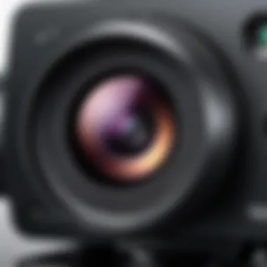 Detailed View of Webcam Lens and Features Close-up of Logitech Pro Webcam lens and features