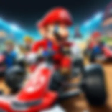 Intense Online Multiplayer Action An intense online multiplayer session with players competing fiercely.