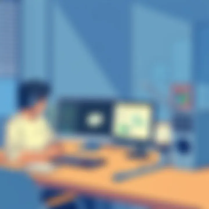 Productive Workspace with Microsoft Tools Workspace utilizing Microsoft tools for productivity