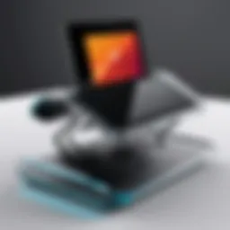 Ergonomic design of the Minder Laptop Stand promoting better posture.