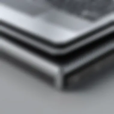 Close-up view of the materials used in the Minder Laptop Stand emphasizing durability.