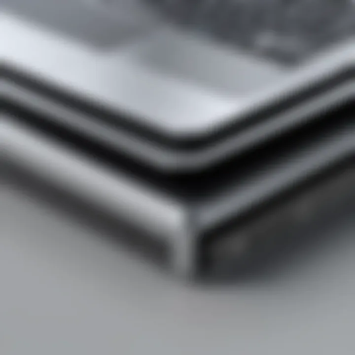 Close-up view of the materials used in the Minder Laptop Stand emphasizing durability.