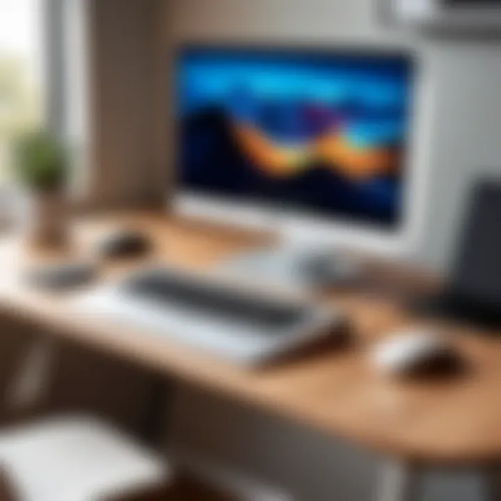 Minder Laptop Stand in a modern workspace setup showcasing versatility.