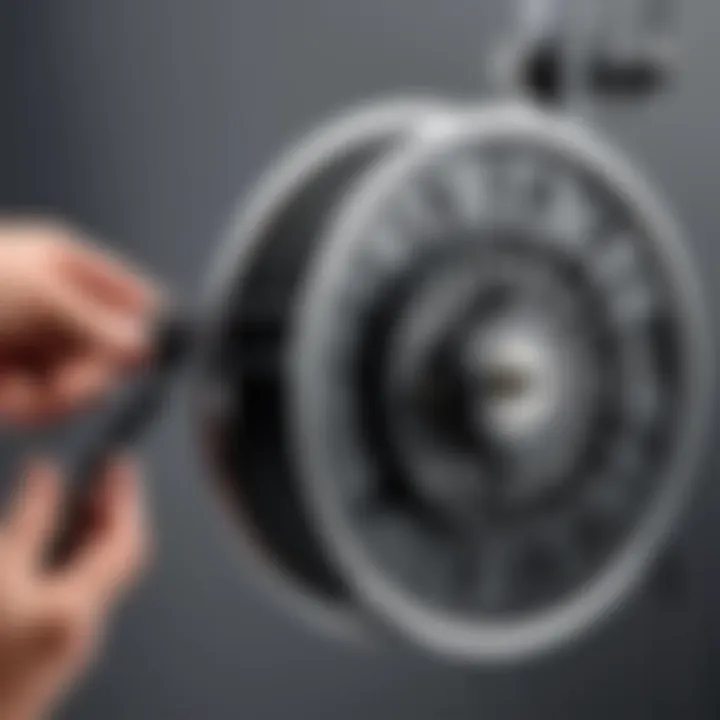 User interacting with the Morryde Cord Reel during installation
