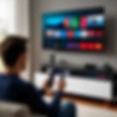 User navigating through Vizio TV settings