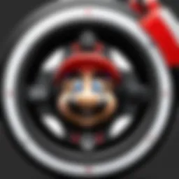 Close-up view of the Nintendo Mario Kart Wheel showcasing its ergonomic design