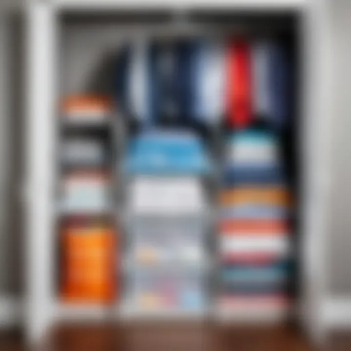 Organized closet utilizing hefty space bags for maximizing space.
