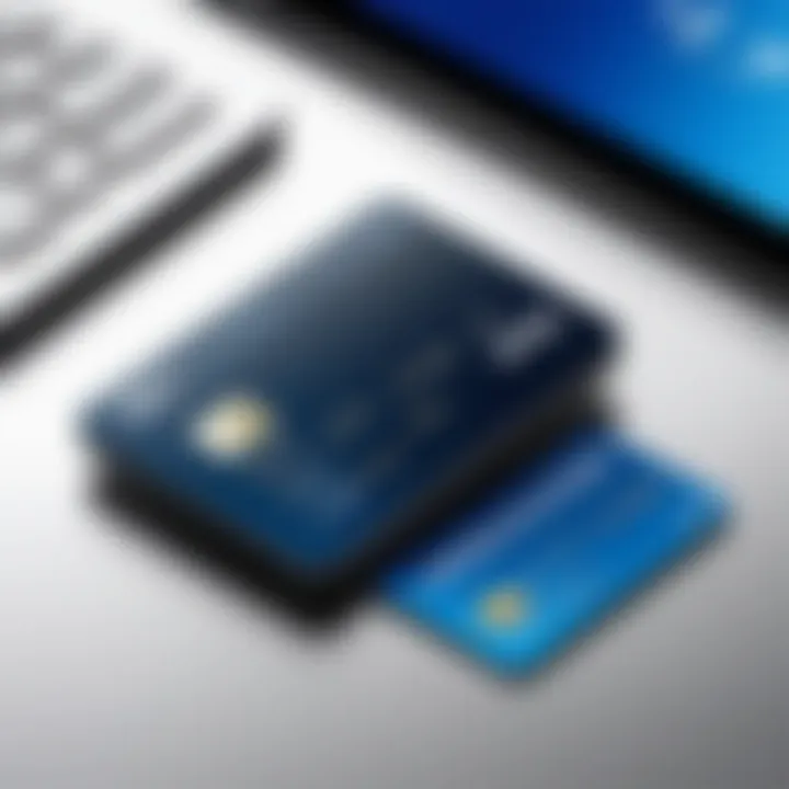 A conceptual image illustrating personal finance management with store credit cards.