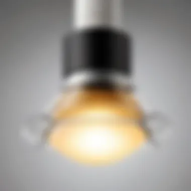 A close-up of a Philips ceiling fan light bulb highlighting its brightness and color temperature features.