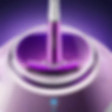 Close-up of the Sonicare DiamondClean Purple brushing technology