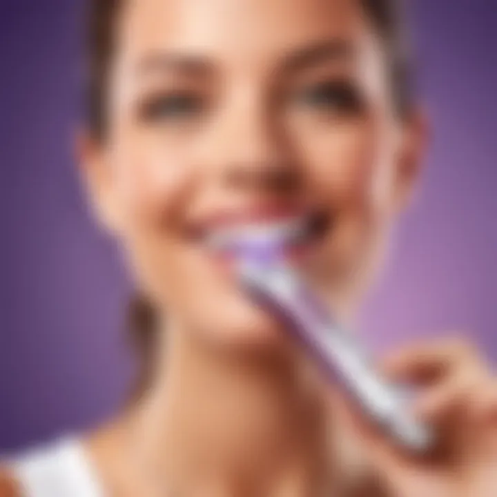 User interacting with the Philips Sonicare DiamondClean Purple