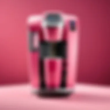 Elegant pink single serve Keurig coffee maker showcasing its sleek design