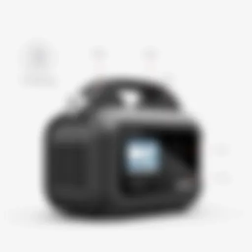 Advanced design of a cordless air pump showcasing innovative features