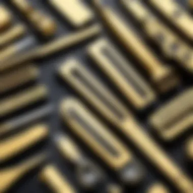 Top Brands of Gold-Plated Outlining Trimmers An organized display of top brands of gold-plated outlining trimmers.