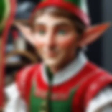 Intricate Details of a RAZ Imports Elf Close-up of a handcrafted RAZ Imports elf showcasing intricate details