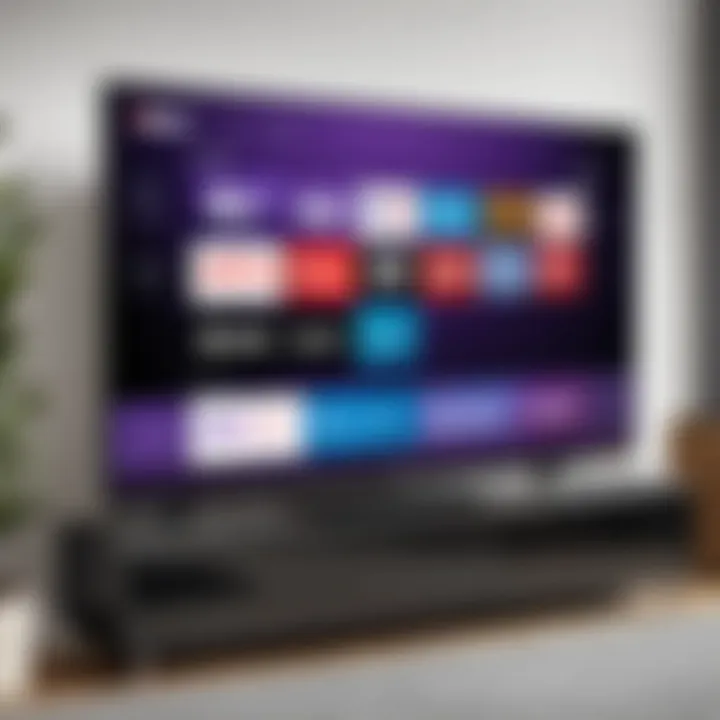 User navigating Roku interface on a smart TV