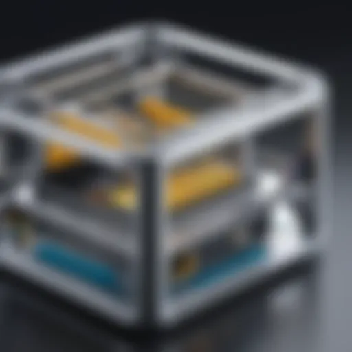 Illustration of a modern router cage design showcasing its structure and features.