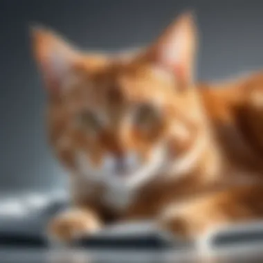 Cat enjoying Royal Canin Feline GI Fiber Response