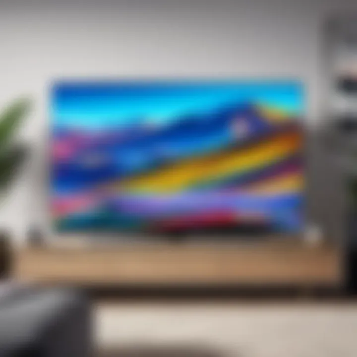 A Samsung TV in a stylish living room setting