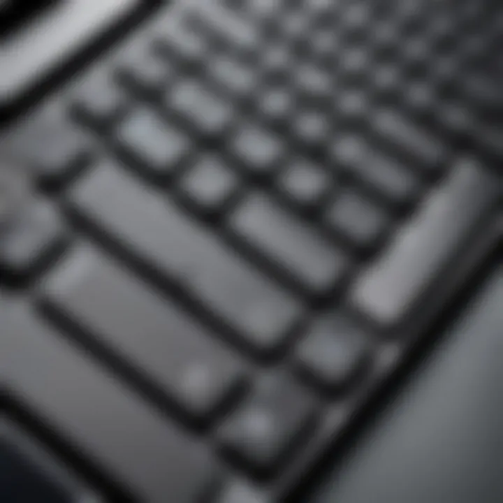 Close-up of Samsung ultra light laptop keyboard highlighting ergonomic features