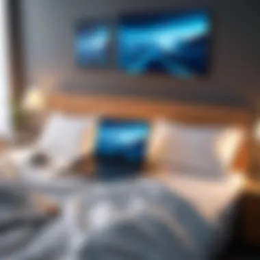 Enhancing Productivity While Working from Bed User enjoying productivity while working in bed