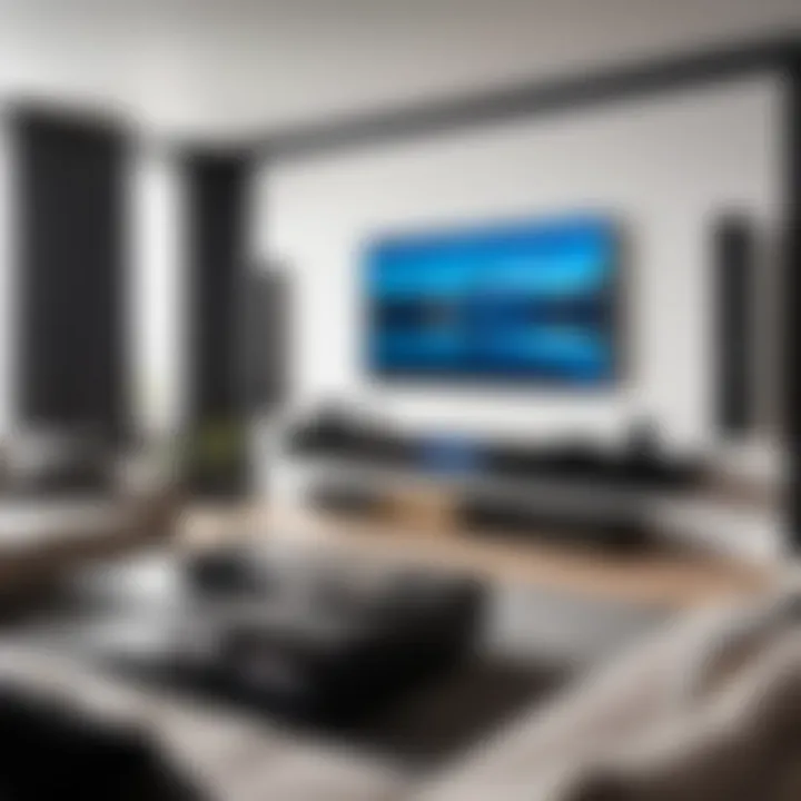 Home theatre system in a stylish living room setup