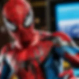 Detailed view of Spider-Man Homecoming action figure showcasing intricate design elements