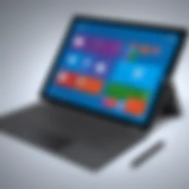 User interface displayed on the Surface Pro Tab with various applications in use