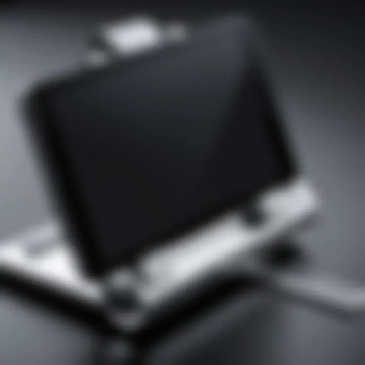 Close-up of a tablet holder demonstrating key features such as adjustability and stability.